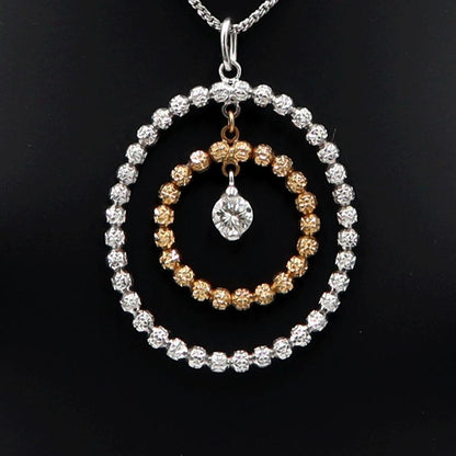 K18WGダイヤペンダントネックレス　D0.18ct　ネック長さ:50cm　重量4.96ｇ(石の重量を含む) (中古)