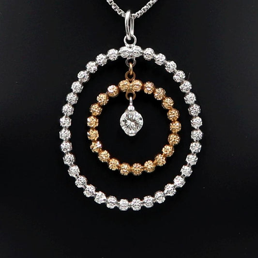 K18WGダイヤペンダントネックレス　D0.18ct　ネック長さ:50cm　重量4.96ｇ(石の重量を含む) (中古)