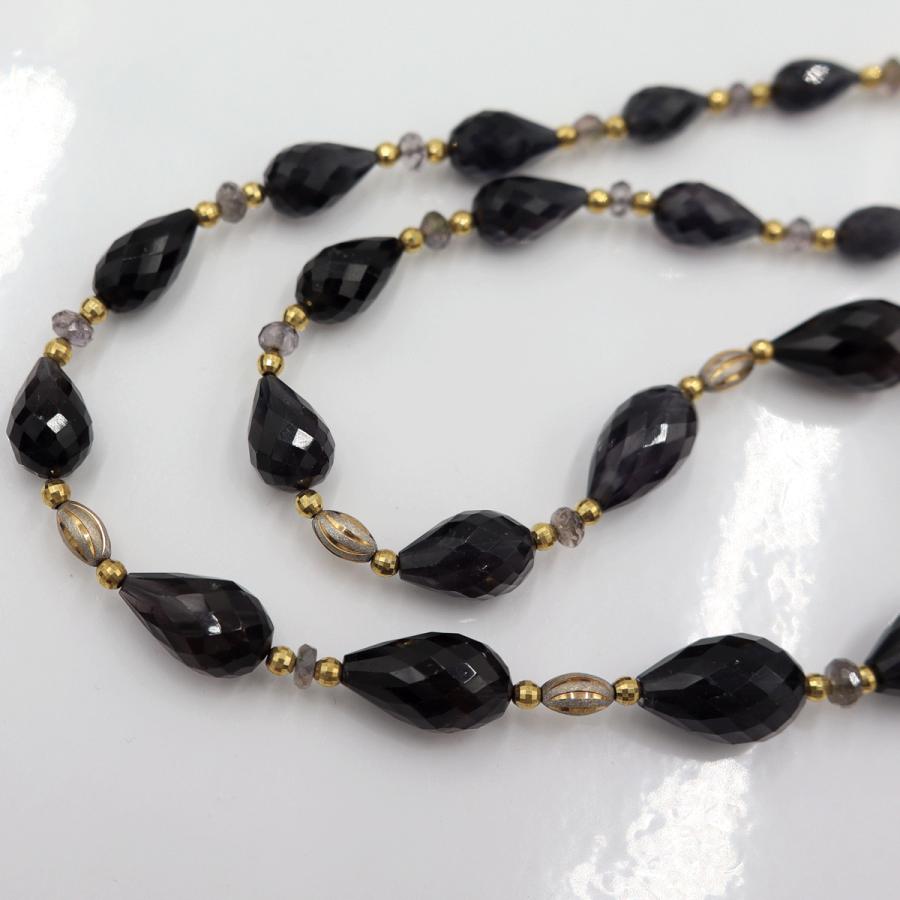 K18トルマリンネックレス　ネック長さ：約48cm　重量37.95ｇ(石の重量を含む)　レディース(中古)