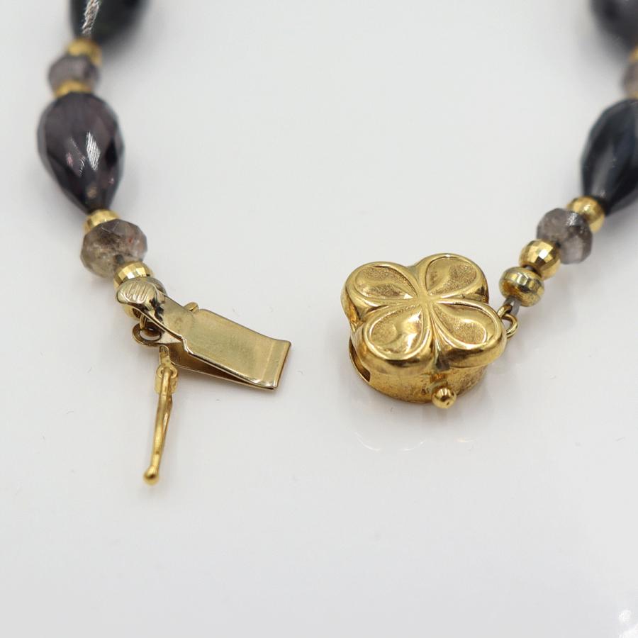 K18トルマリンネックレス　ネック長さ：約48cm　重量37.95ｇ(石の重量を含む)　レディース(中古)