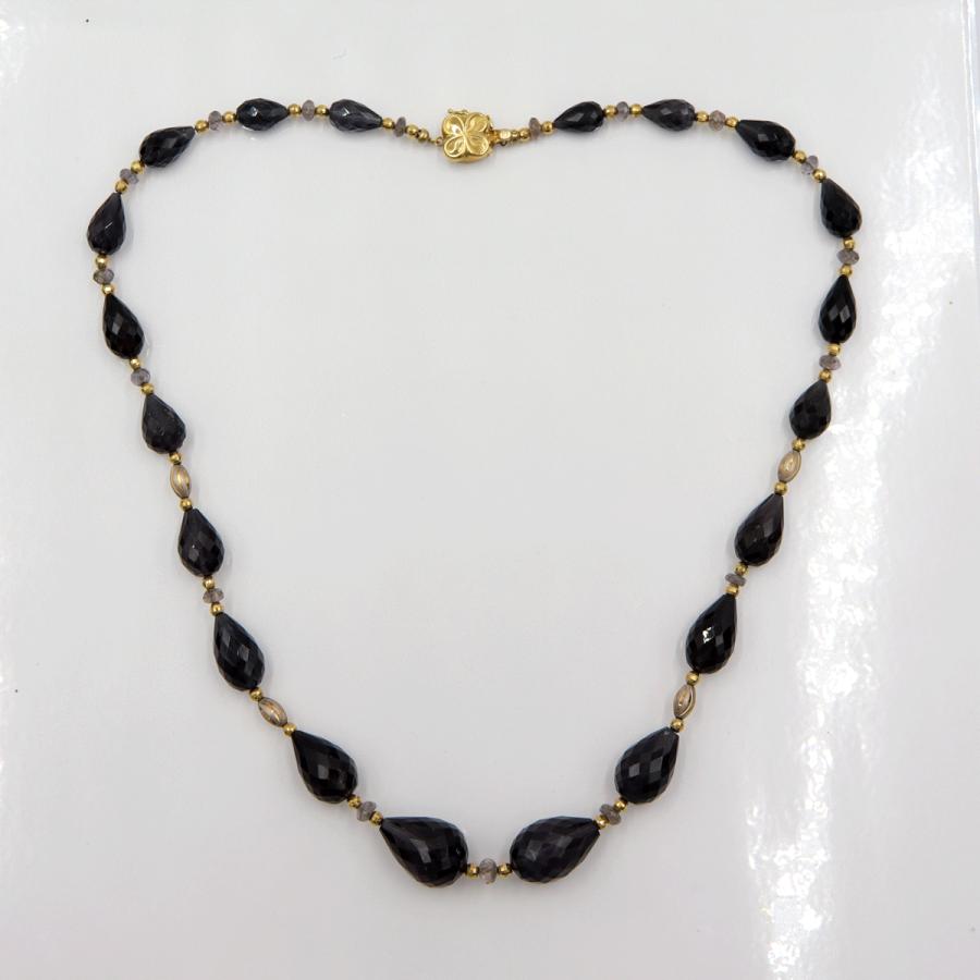 K18トルマリンネックレス　ネック長さ：約48cm　重量37.95ｇ(石の重量を含む)　レディース(中古)