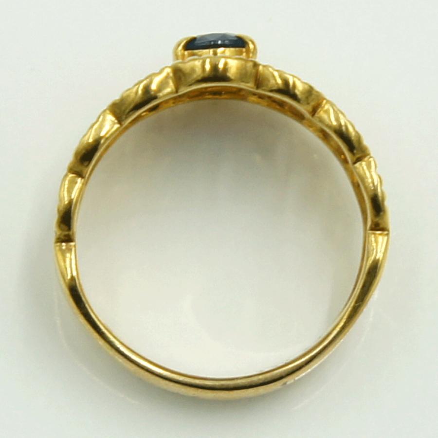 K18サファイアダイヤモンドリング　S0.73ct　D0.12ct　リングサイズ12号　重量5.41ｇ(石の重量含む)　レディース（中古）