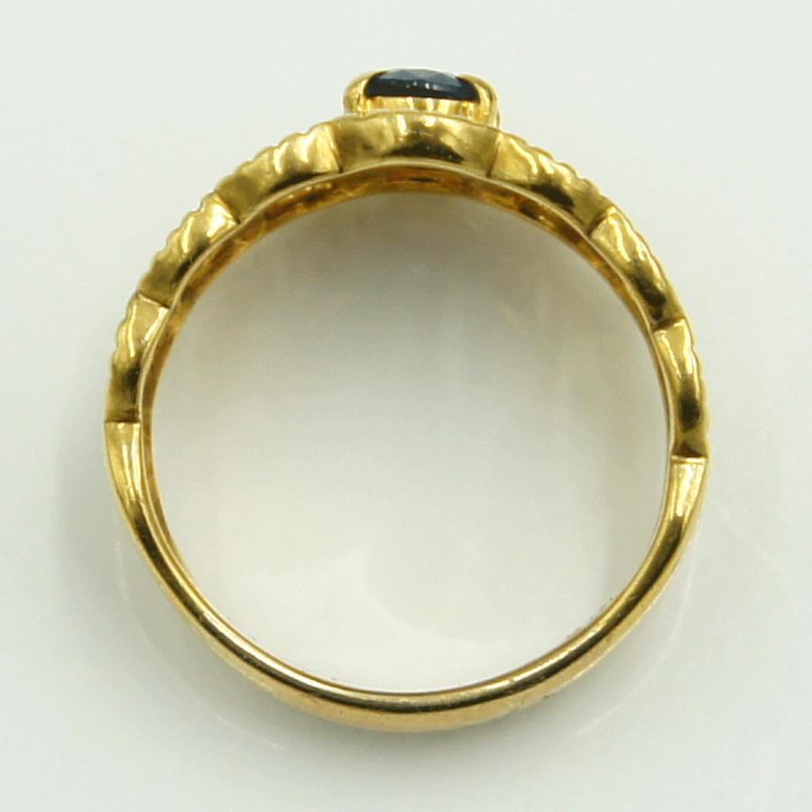 K18サファイアダイヤモンドリング　S0.73ct　D0.12ct　リングサイズ12号　重量5.41ｇ(石の重量含む)　レディース（中古）