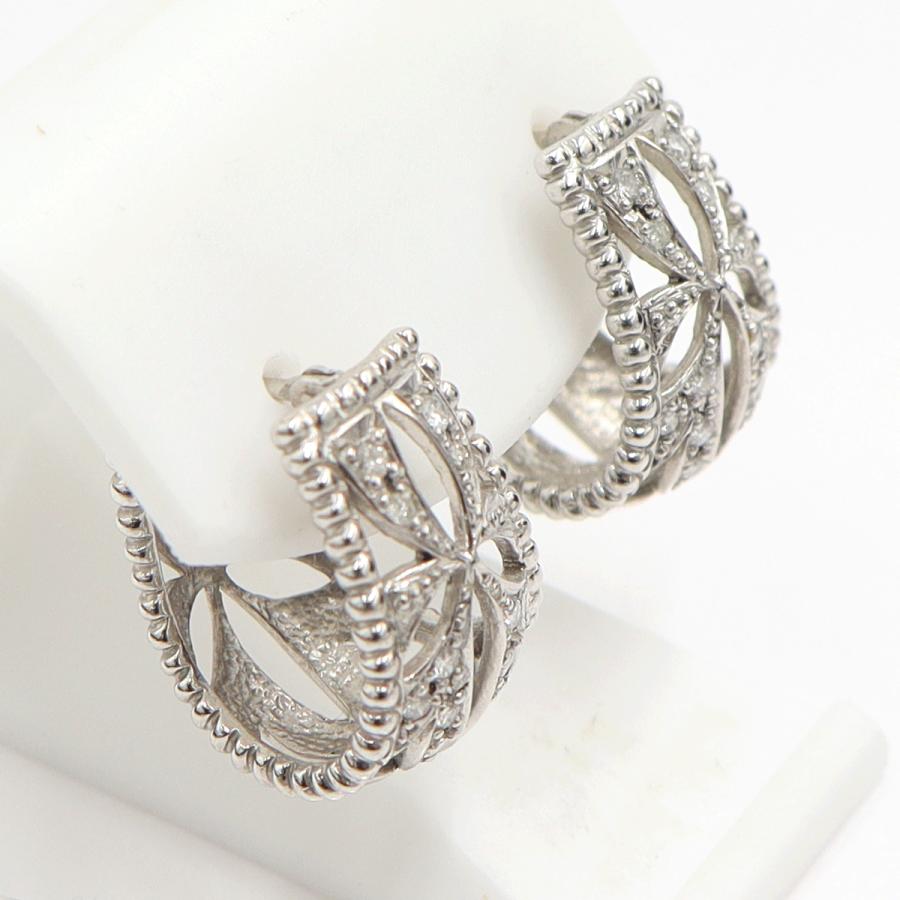 Pt900ダイヤモンドピアス　D0.15ct　重量9.70ｇ(両耳・石の重量含む)（中古）