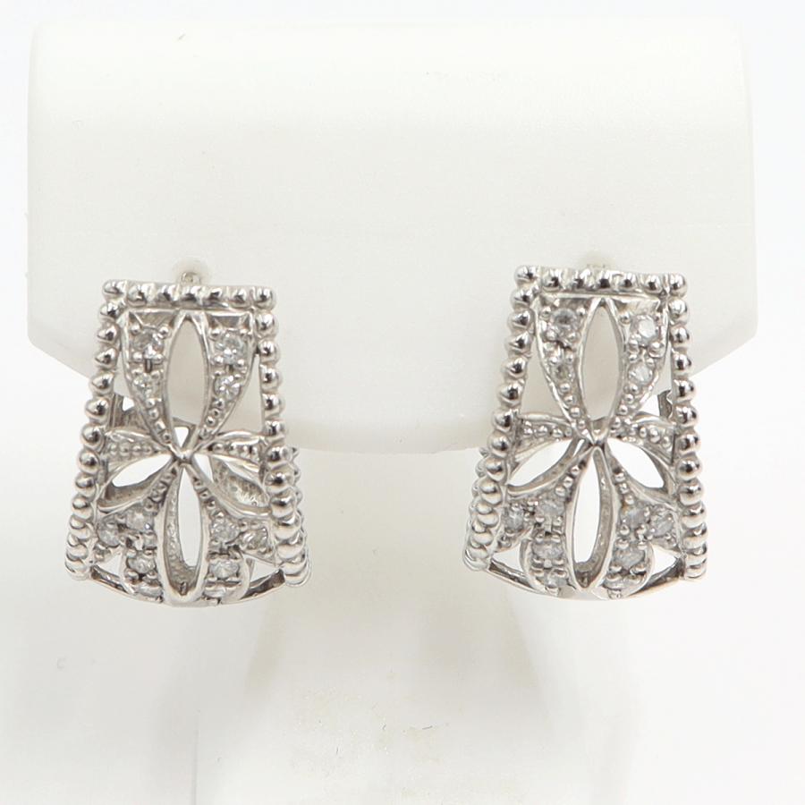 Pt900ダイヤモンドピアス　D0.15ct　重量9.70ｇ(両耳・石の重量含む)（中古）