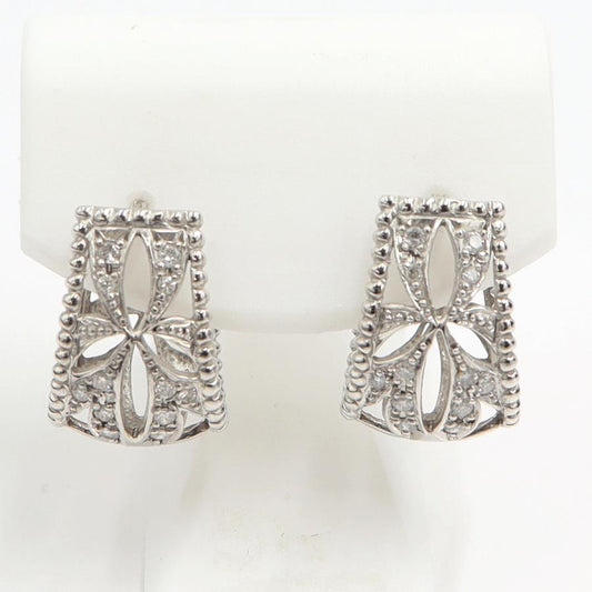 Pt900ダイヤモンドピアス　D0.15ct　重量9.70ｇ(両耳・石の重量含む)（中古）