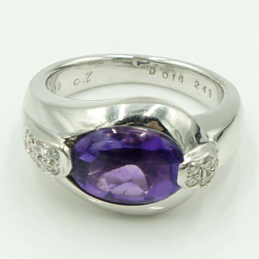 750アメジストダイヤモンドリング　A2.43ct　D0.16ct　リングサイズ9号　レディース（中古）