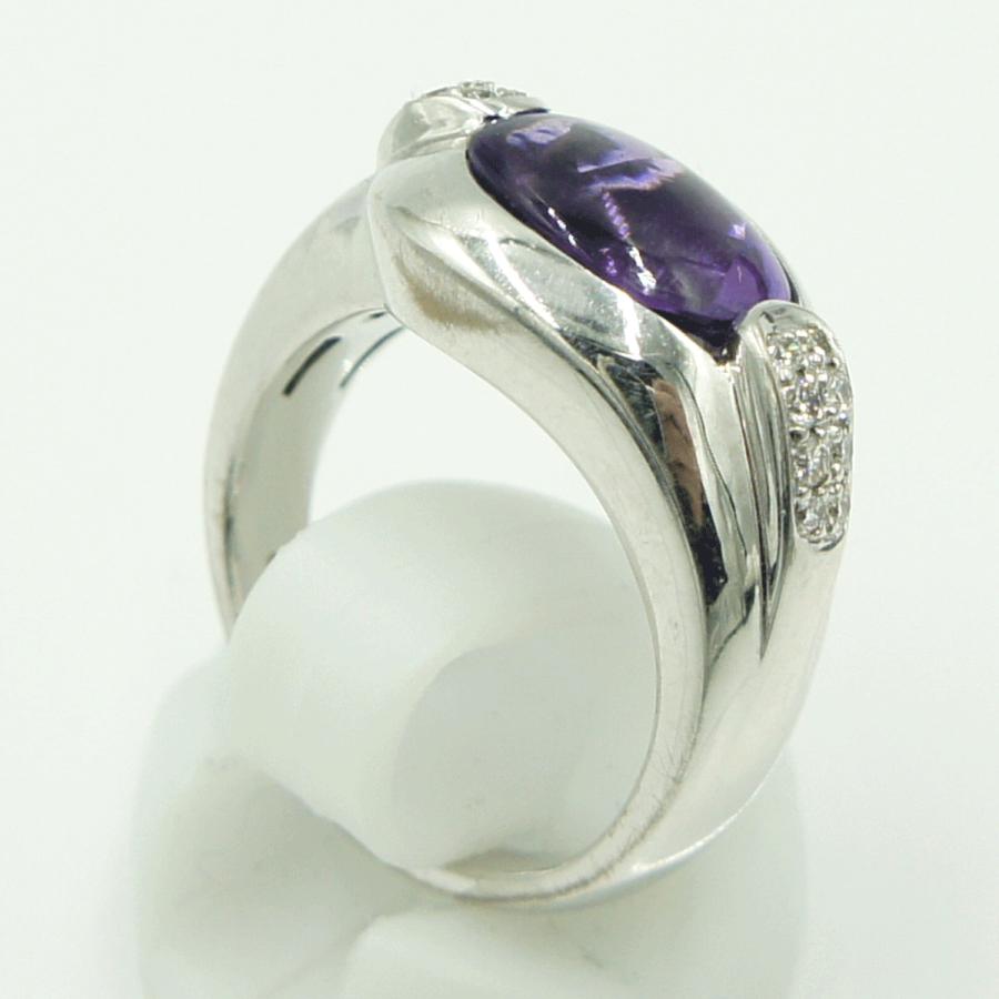 750アメジストダイヤモンドリング　A2.43ct　D0.16ct　リングサイズ9号　レディース（中古）