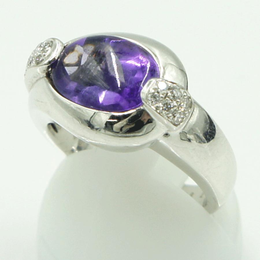 750アメジストダイヤモンドリング　A2.43ct　D0.16ct　リングサイズ9号　レディース（中古）