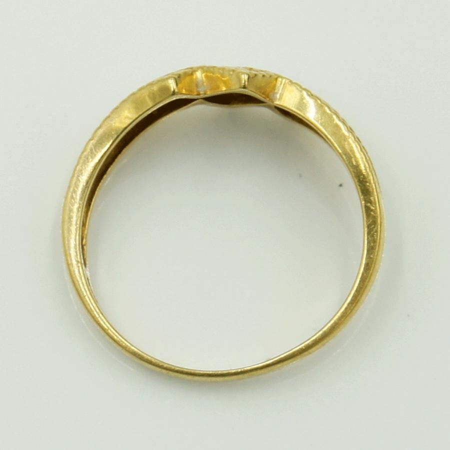 K18ファッションリング　リングサイズ13号　重量2.67g　リボン紐　レディース（中古）