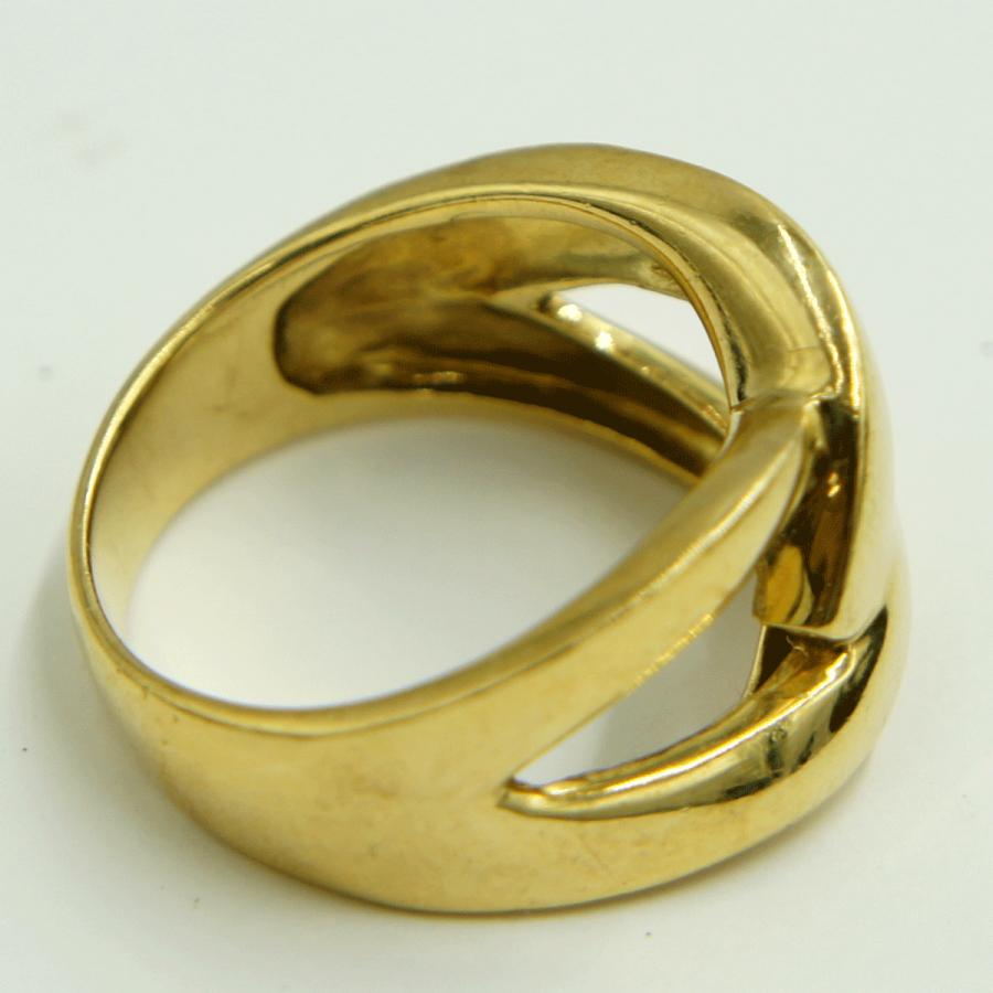 K18ファッションリング「チェーン・鎖」リング12号　重量6.84g　レディース（中古）