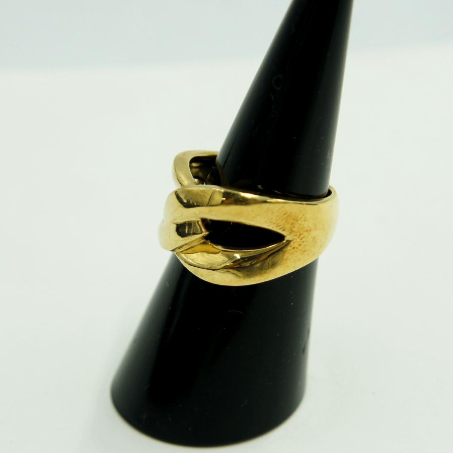 K18ファッションリング「チェーン・鎖」リング12号　重量6.84g　レディース（中古）