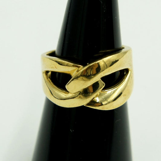 K18ファッションリング「チェーン・鎖」リング12号　重量6.84g　レディース（中古）