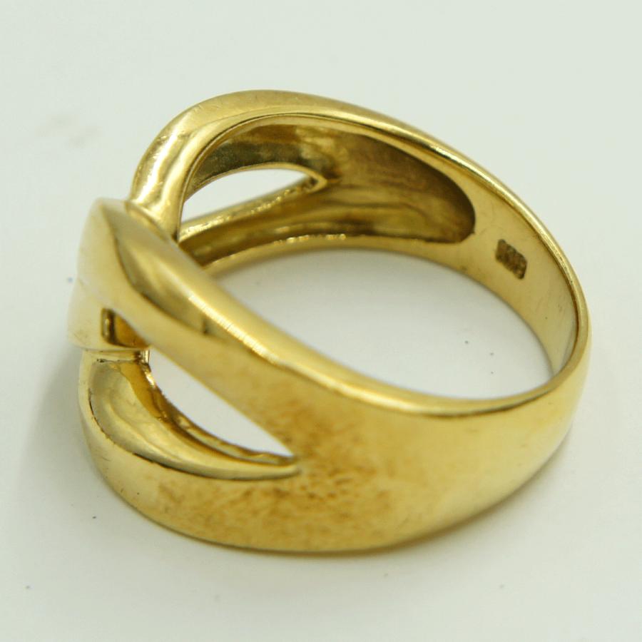 K18ファッションリング「チェーン・鎖」リング12号　重量6.84g　レディース（中古）