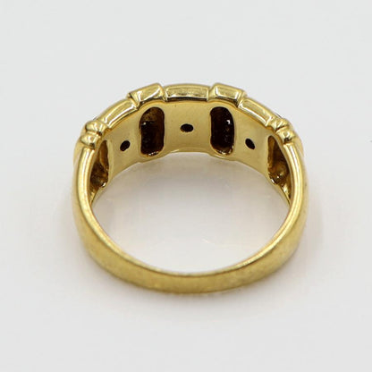 K18オニキスダイヤリング　D0.08ct　リングサイズ11号　重量5.40ｇ(石の重量含む)　レディース(中古)