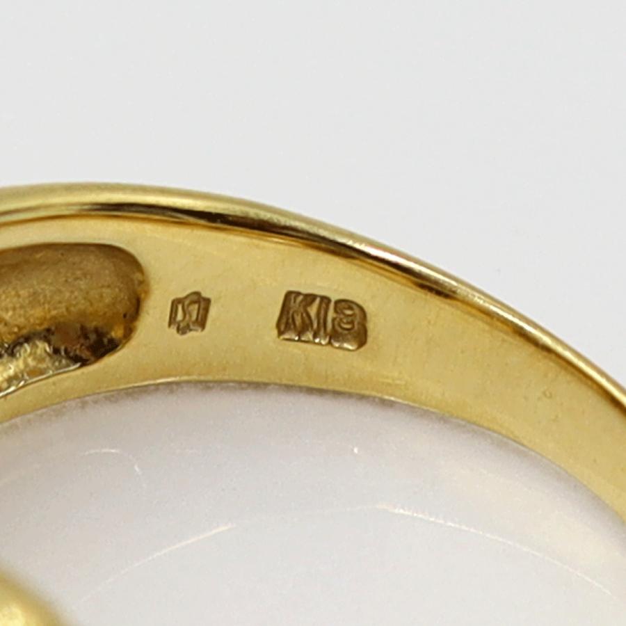 K18オニキスダイヤリング　D0.08ct　リングサイズ11号　重量5.40ｇ(石の重量含む)　レディース(中古)