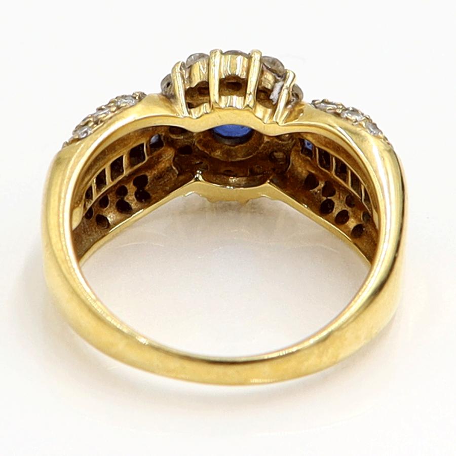 K18サファイアダイヤモンドリング　S1.48ct　D0.56ct　リングサイズ12号　重量7.38ｇ(石の重量含む)　レディース（中古）