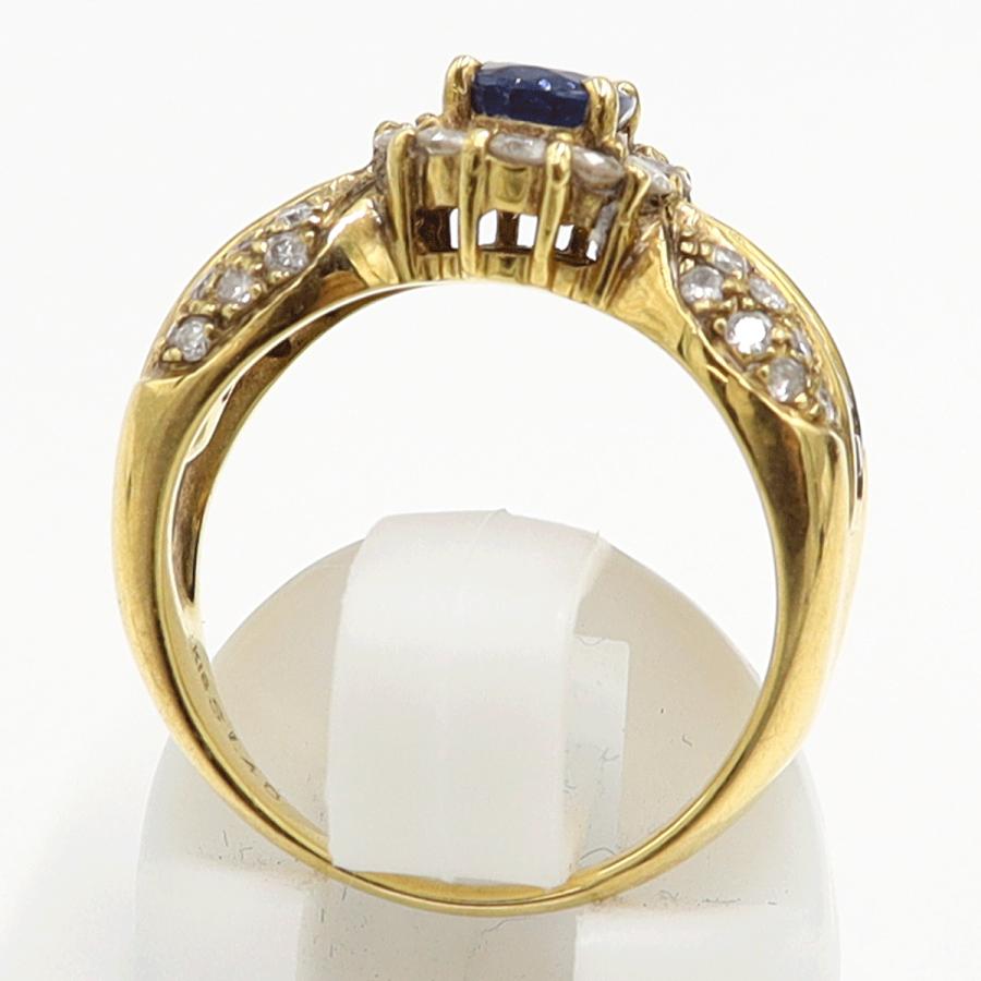 K18サファイアダイヤモンドリング　S1.48ct　D0.56ct　リングサイズ12号　重量7.38ｇ(石の重量含む)　レディース（中古）