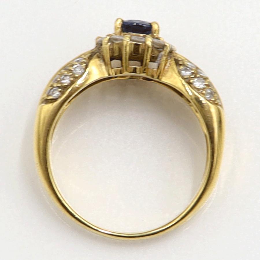 K18サファイアダイヤモンドリング　S1.48ct　D0.56ct　リングサイズ12号　重量7.38ｇ(石の重量含む)　レディース（中古）