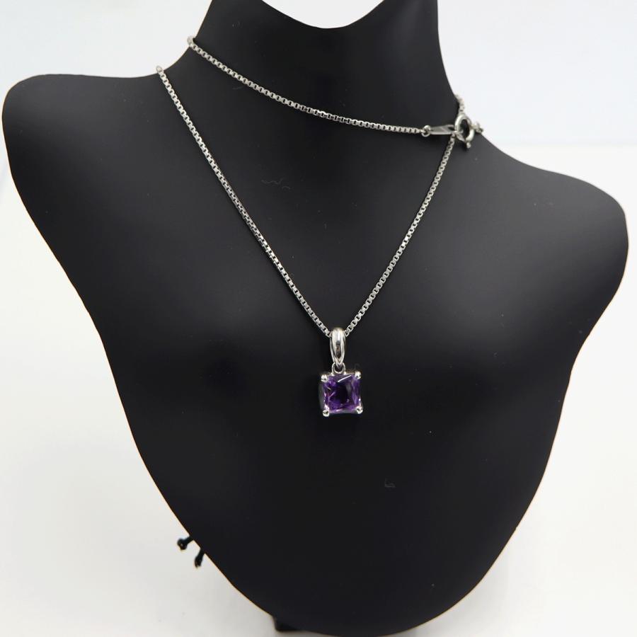 Pt900/Pt850アメジストネックレス　A1.56ct　ネックレス長さ約40cm　重量7.97ｇ(石の重量含む) レディース（中古）