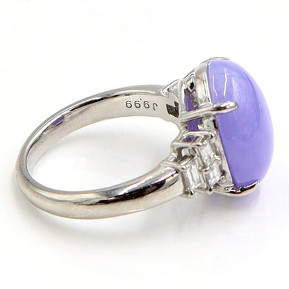 Pt900ラベンダーヒスイダイヤモンドリング　J9.99ct　D0.45ct　リングサイズ16号　重量10.80ｇ(石の重量含む)　レディース（中古）