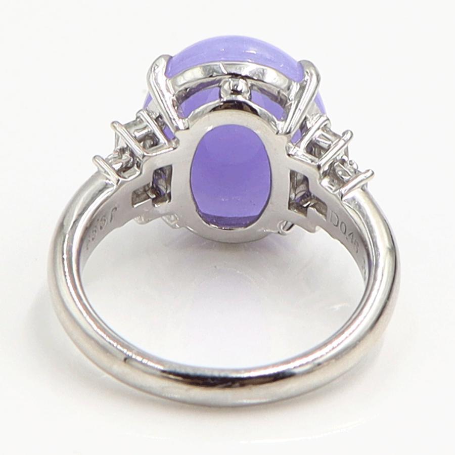 Pt900ラベンダーヒスイダイヤモンドリング　J9.99ct　D0.45ct　リングサイズ16号　重量10.80ｇ(石の重量含む)　レディース（中古）