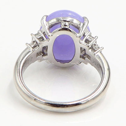 Pt900ラベンダーヒスイダイヤモンドリング　J9.99ct　D0.45ct　リングサイズ16号　重量10.80ｇ(石の重量含む)　レディース（中古）