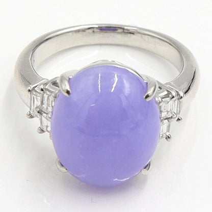 Pt900ラベンダーヒスイダイヤモンドリング　J9.99ct　D0.45ct　リングサイズ16号　重量10.80ｇ(石の重量含む)　レディース（中古）