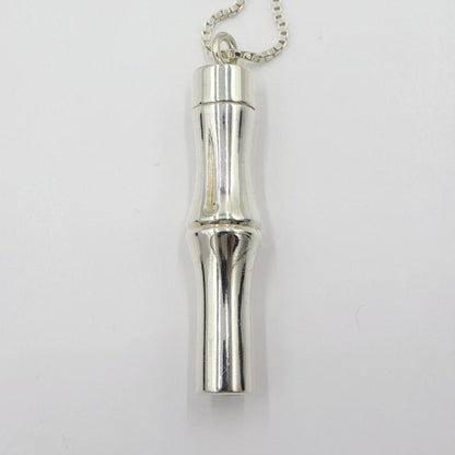 グッチ(GUCCI) バンブーペンダントネックレス　重さ44.77ｇ　チェーン長さ約74cm　シルバー　アクセサリー　レディース　(中古)