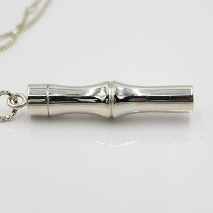 グッチ(GUCCI) バンブーペンダントネックレス　重さ44.77ｇ　チェーン長さ約74cm　シルバー　アクセサリー　レディース　(中古)