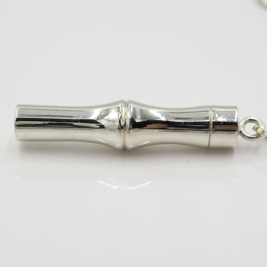 グッチ(GUCCI) バンブーペンダントネックレス　重さ44.77ｇ　チェーン長さ約74cm　シルバー　アクセサリー　レディース　(中古)