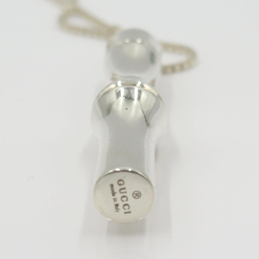 グッチ(GUCCI) バンブーペンダントネックレス　重さ44.77ｇ　チェーン長さ約74cm　シルバー　アクセサリー　レディース　(中古)