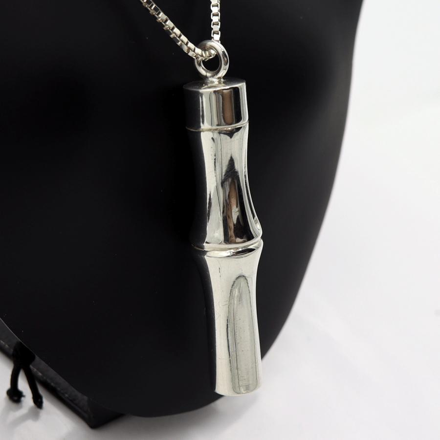 グッチ(GUCCI) バンブーペンダントネックレス　重さ44.77ｇ　チェーン長さ約74cm　シルバー　アクセサリー　レディース　(中古)