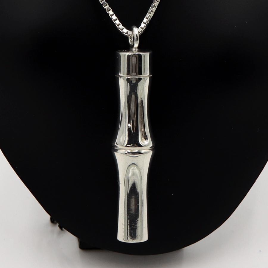 グッチ(GUCCI) バンブーペンダントネックレス　重さ44.77ｇ　チェーン長さ約74cm　シルバー　アクセサリー　レディース　(中古)