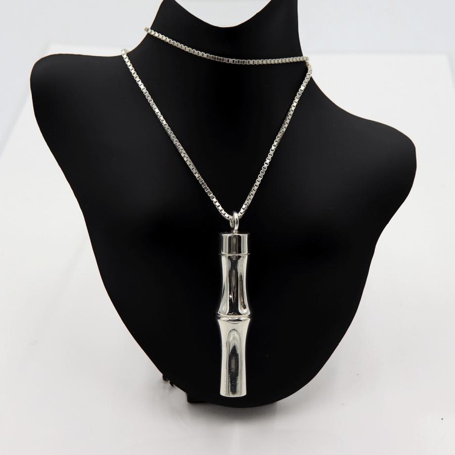 グッチ(GUCCI) バンブーペンダントネックレス　重さ44.77ｇ　チェーン長さ約74cm　シルバー　アクセサリー　レディース　(中古)