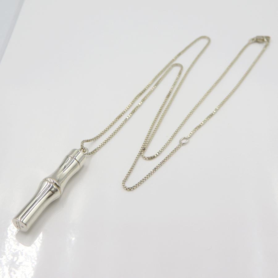 グッチ(GUCCI) バンブーペンダントネックレス　重さ44.77ｇ　チェーン長さ約74cm　シルバー　アクセサリー　レディース　(中古)