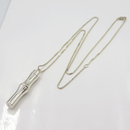 グッチ(GUCCI) バンブーペンダントネックレス　重さ44.77ｇ　チェーン長さ約74cm　シルバー　アクセサリー　レディース　(中古)