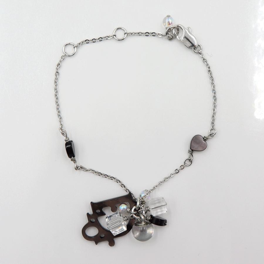 ディオール(Dior) Diorロゴ ハートキューブ ブレスレット　腕回り：約20cm　重さ：5.76ｇ　アクセサリー　レディース(中古)