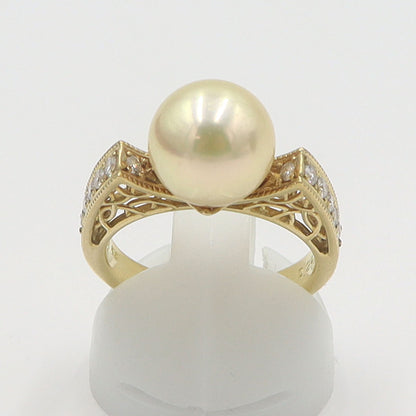 星の砂　K18パールダイヤモンドリング　D0.24ct　リングサイズ11号　重量6.19g　レディース(中古)