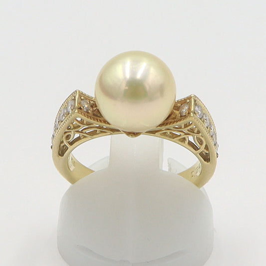 星の砂　K18パールダイヤモンドリング　D0.24ct　リングサイズ11号　重量6.19g　レディース(中古)