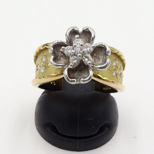 松井久子(マツイヒサコ/デザイナー)　K18/Pt900ダイヤモンドリング　D0.328ct　リングサイズ14号　重量11.69g(石の重量含む)　レディース(中古)