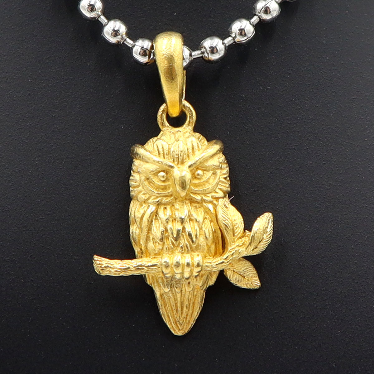 24Kペンダントトップ「フクロウ」　重量2.31g　アニマル　レディース(中古)