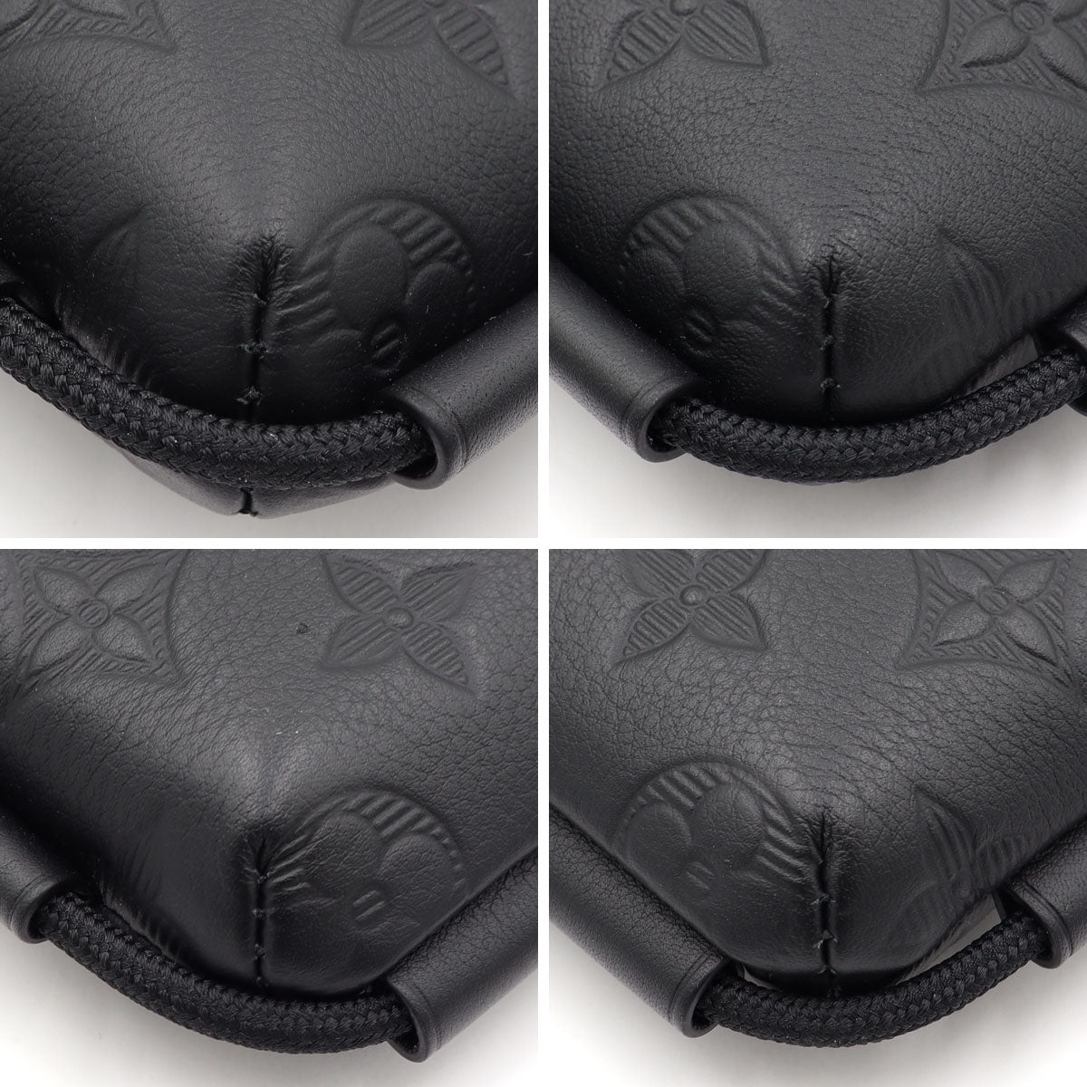 ルイ・ヴィトン(LOUIS VUITTON) モノグラム・シャドウ　レースアップ・ポーチ　M12601　ノワール　メンズ(中古)