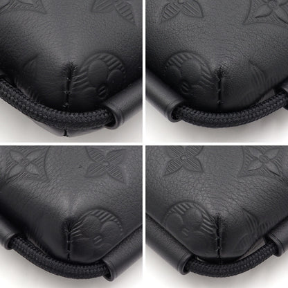 ルイ・ヴィトン(LOUIS VUITTON) モノグラム・シャドウ　レースアップ・ポーチ　M12601　ノワール　メンズ(中古)