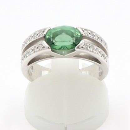 田崎真珠(TASAKI) Pt900トルマリンリング　T1.37ct　D0.18ct　リングサイズ12号　重量9.47g(石の重量含む)　レディース(中古)