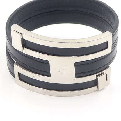 エルメス(Hermes)　プスプス　ブレスレット　腕回り17cm　重量22.75g　シルバー金具/レザー　レディース(中古)