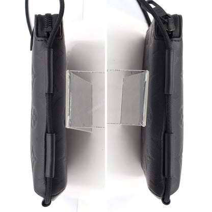 ルイ・ヴィトン(LOUIS VUITTON) モノグラム・シャドウ　レースアップ・ポーチ　M12601　ノワール　メンズ(中古)