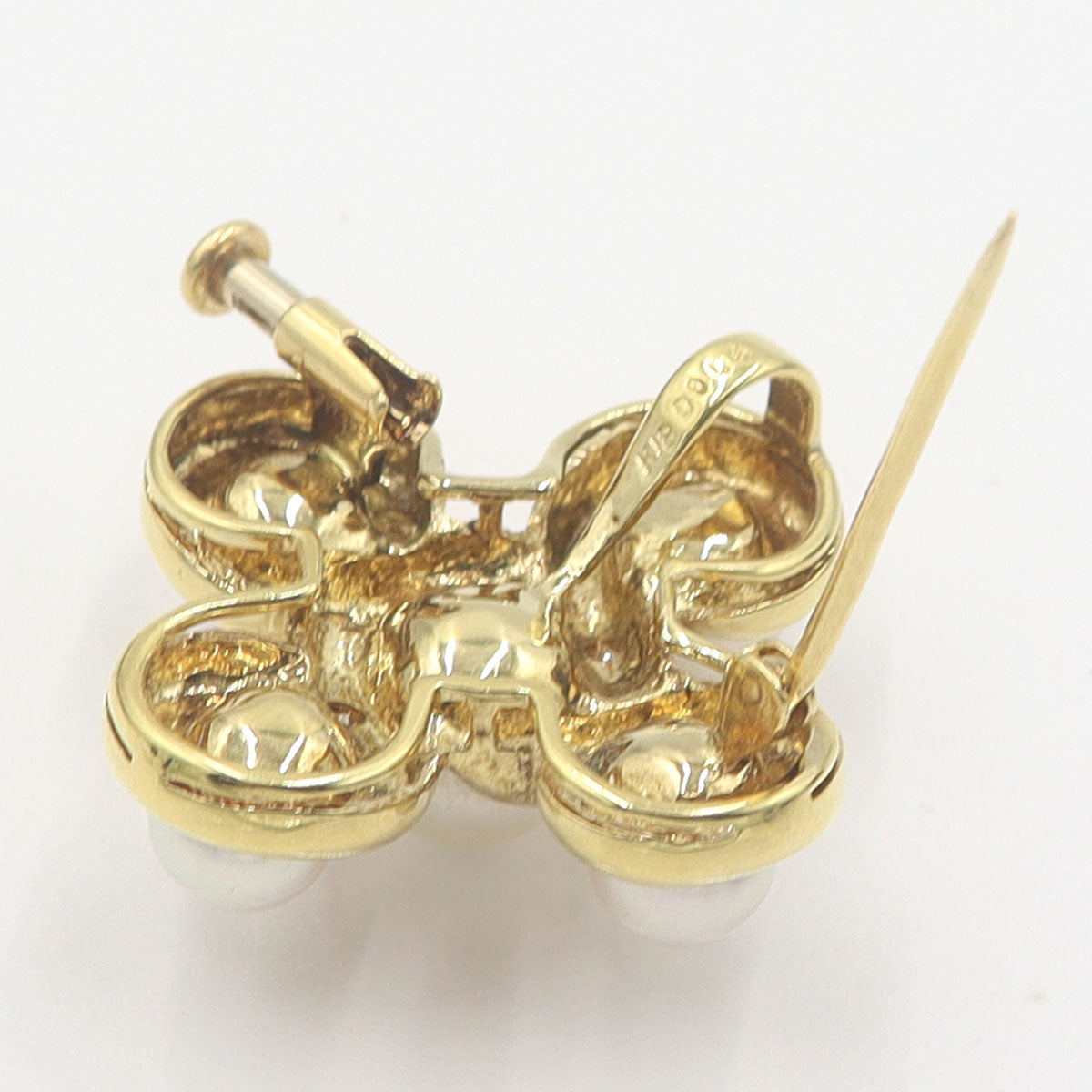 K18パールペンダントブローチ　D0.06ct　重量7.88g(石の重量含む)　W26.7mm×H26.7mm×10.0mm　レディース(中古)