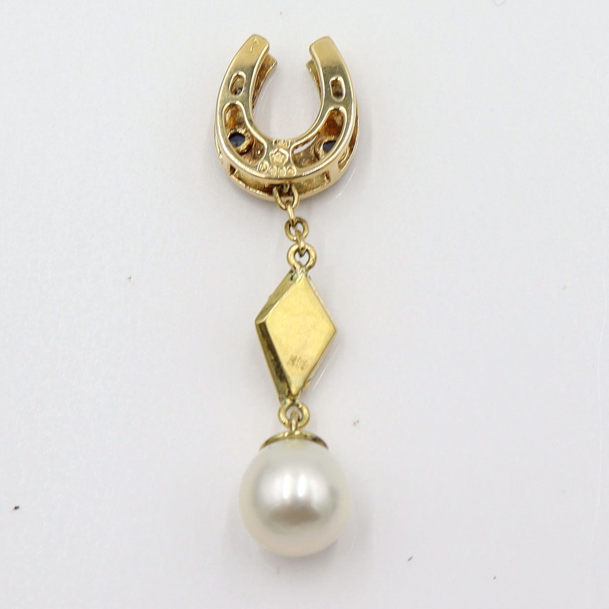 K18パールペンダントトップ　P8mm　D0.05ct　重量3.83g(石の重量含む)　レディース(中古)