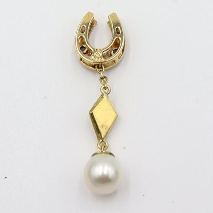 K18パールペンダントトップ　P8mm　D0.05ct　重量3.83g(石の重量含む)　レディース(中古)